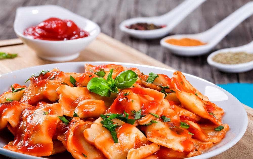 Massas com recheios de carne
